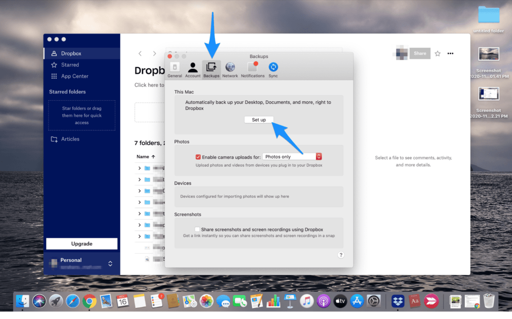 using dropbox as a backup for my mac